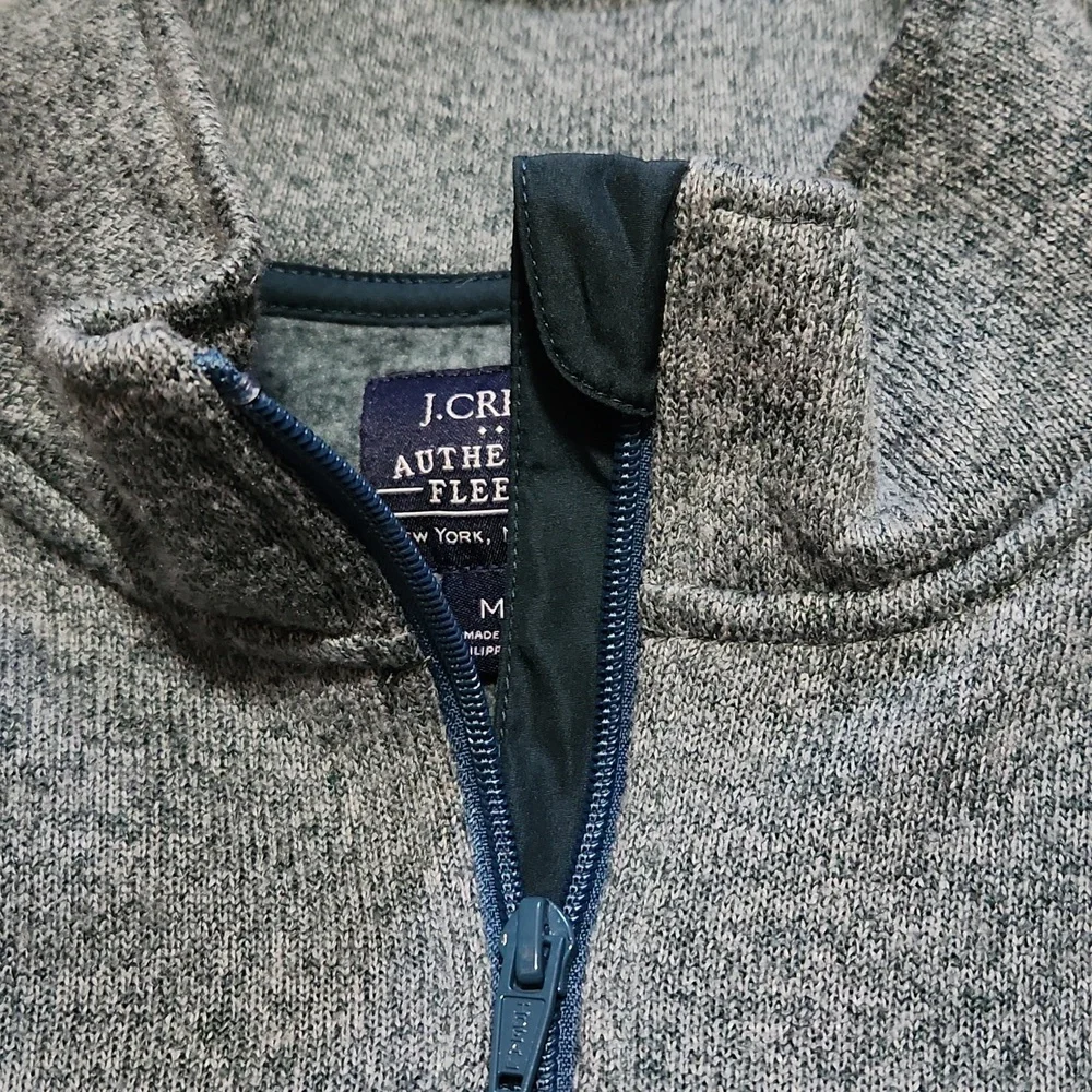 Men's J Crew half zip fleece pullover- medium
